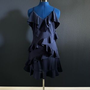 Gianni Bini  NAVY BLUE RUFFLED DRESS SIZE S